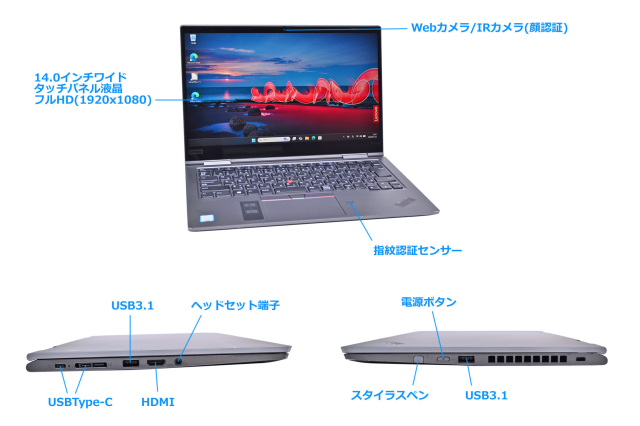 Lenovo ThinkPad X1 Yoga 4th フルHD 2-in-1 LTE Core i5 8265U メモリ