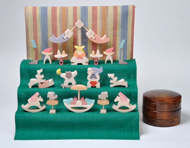 在庫あり】五月人形 遊プラン・小黒三郎 楕円鯉武者 木のおもちゃHANA