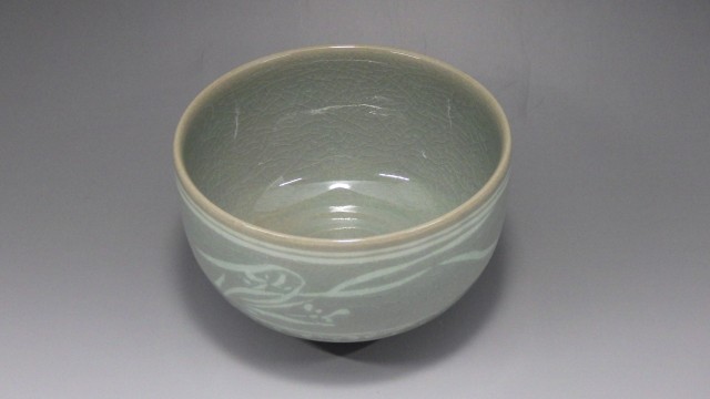 青木修（肥後高田焼象嵌抹茶茶碗）
