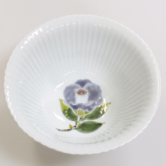 九谷焼アウトレット50％OFF!! 難あり 九谷焼7号鉢 椿 川田稔 【九谷焼