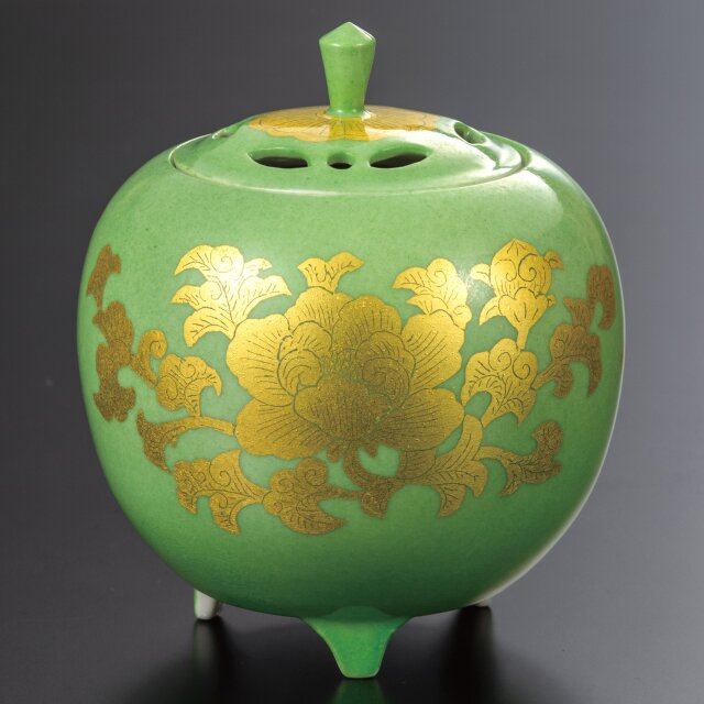 人間国宝 吉田美統 ギフト ご贈答品 御祝 九谷焼4.2号香炉 釉裏金彩