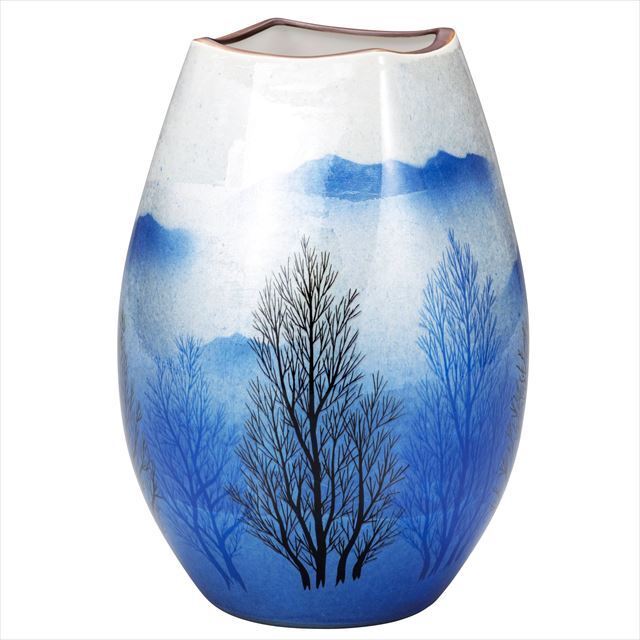 九谷焼ギフト ご贈答品 御祝い 九谷焼8号花瓶 銀彩木立【九谷焼販売の