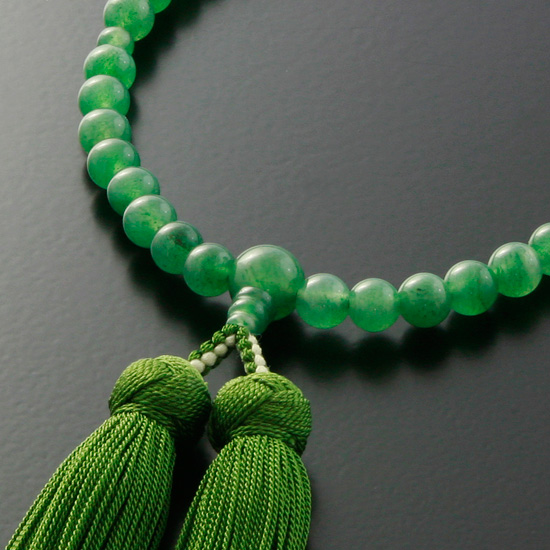 京都 数珠 販売 【送料無料！】インド翡翠ヒスイ 女性用数珠 みやこ房