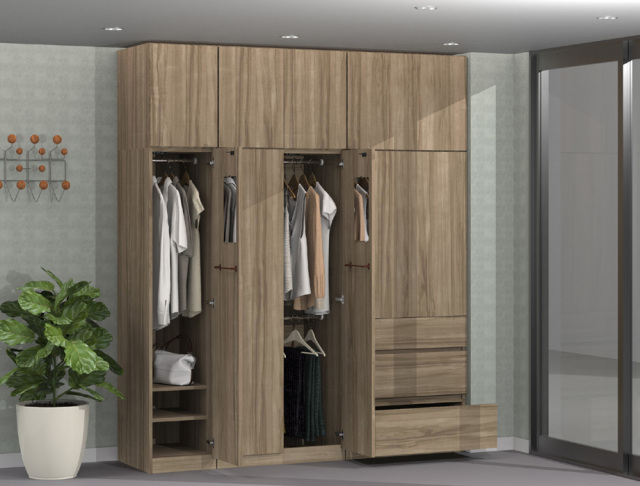 セミオーダーワードローブ Wハンガー LASCO 幅30～40cm 奥行56.5cm 高