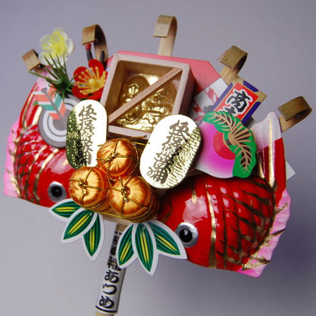 ミニ熊手二福枡（商売繁盛くまで） 縁起物・酉の市