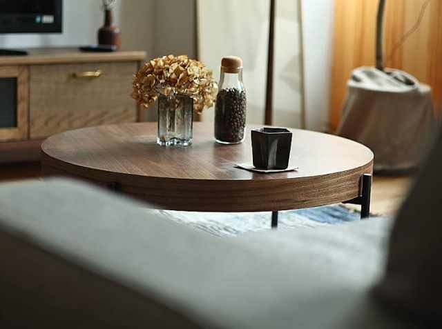 円形センターテーブル Rest（レスト） ウォールナットタイプ｜北欧