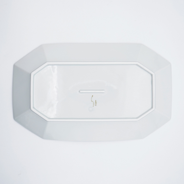 ミモザと小鳥／八角長皿(大)｜空萌工房(そらもえこうぼう)｜田口紀美子