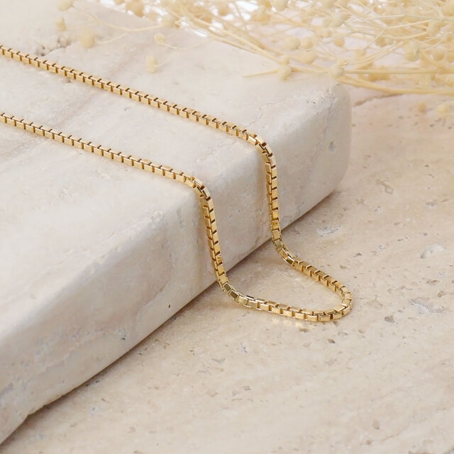 ゴールド チェーン ネックレス 18金 K18 ベネチアン 幅 1.2mm 約 6.1g