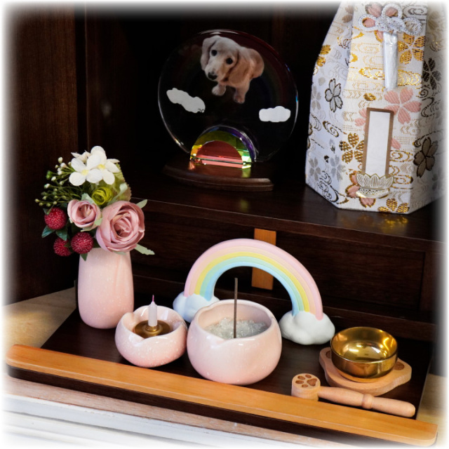 ペット仏具 やわらぎの花 香炉 さくら 小 ミニ ピンク 国産 美濃焼 単品