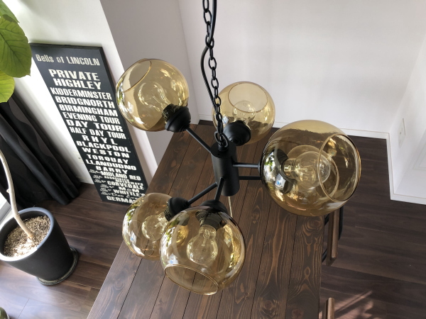 送料無料 MOON6（ムーン6） 6灯ガラスペンダントライト GS-016