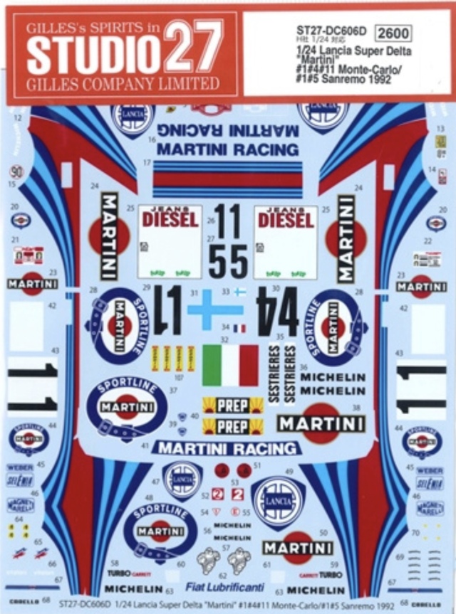スタジオ27 1/24 ランチア デルタ モンテカルロ ラリー 1992 No.1/4/11