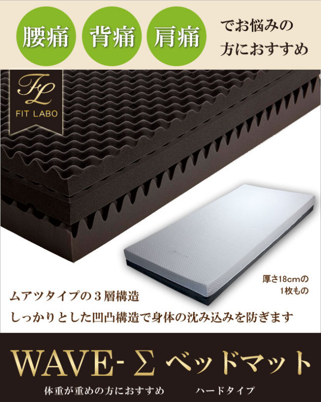 西川快圧ベッドマットレス「WAVE-Σ」。腰痛の方に大変おすすめのベッド