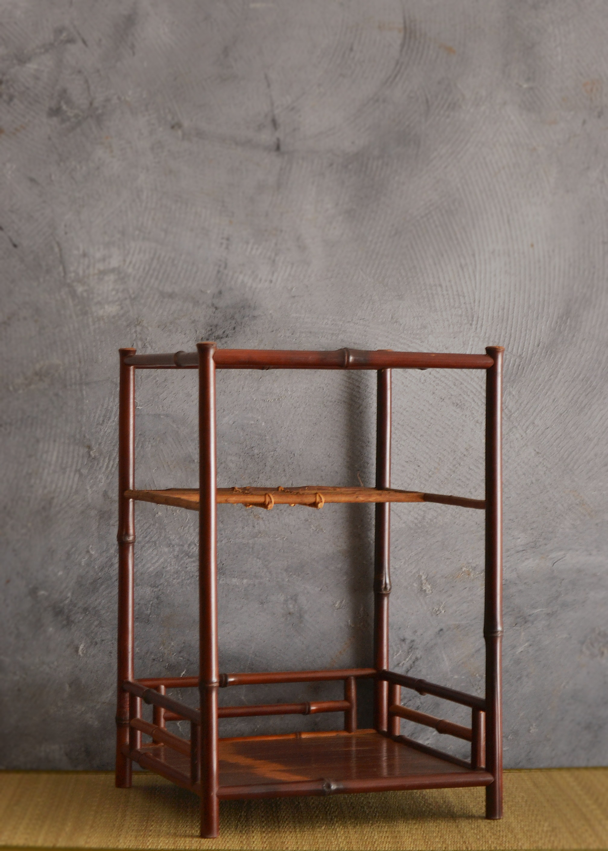 綾瀬棚 煎茶道 煎茶 茶器 棚 黒竹 古竹