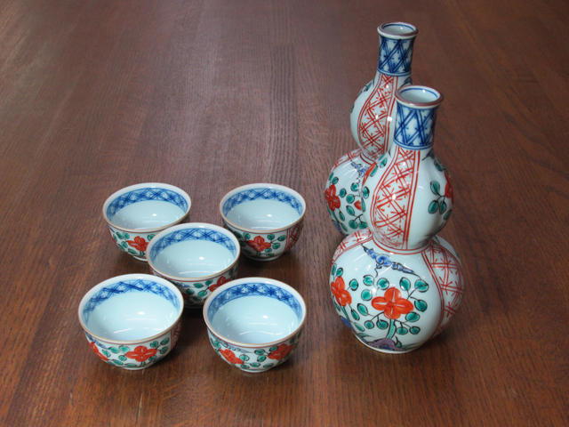 有田焼 華山萬右衛門 錦山茶花 酒器