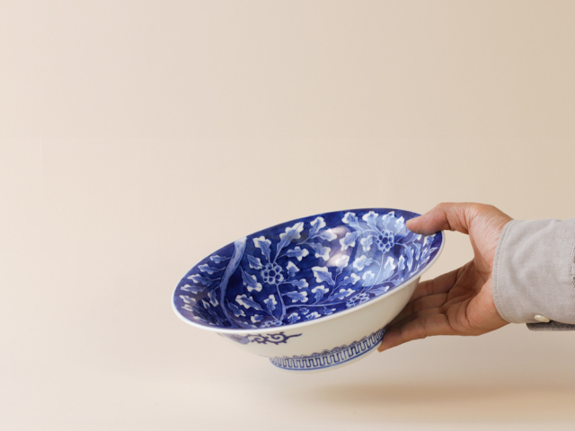 デッドストック 染付 草花紋 大鉢 有田焼