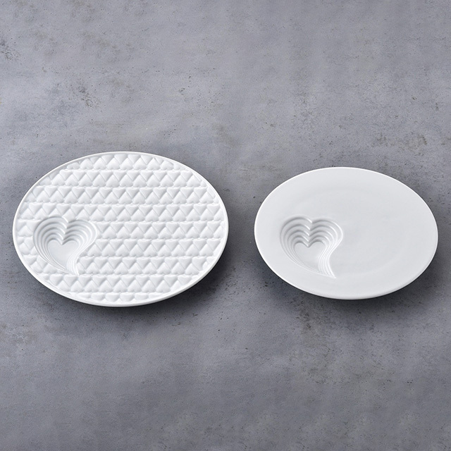 水晶彫の丹心窯】ハートフル キルティングプレート