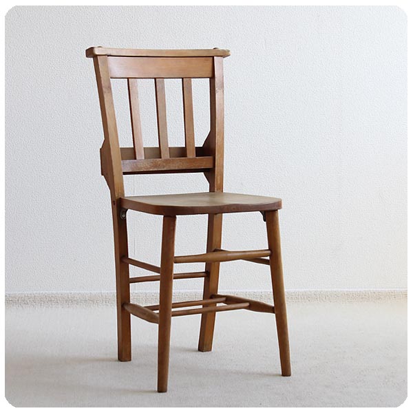 ヴィンテージ キリスト教会使用 チャーチチェア 無垢材 カトリック