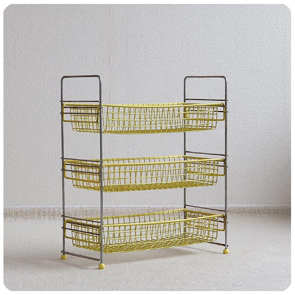 イギリス ビンテージ ベジタブルラック3段/ワイヤーラック