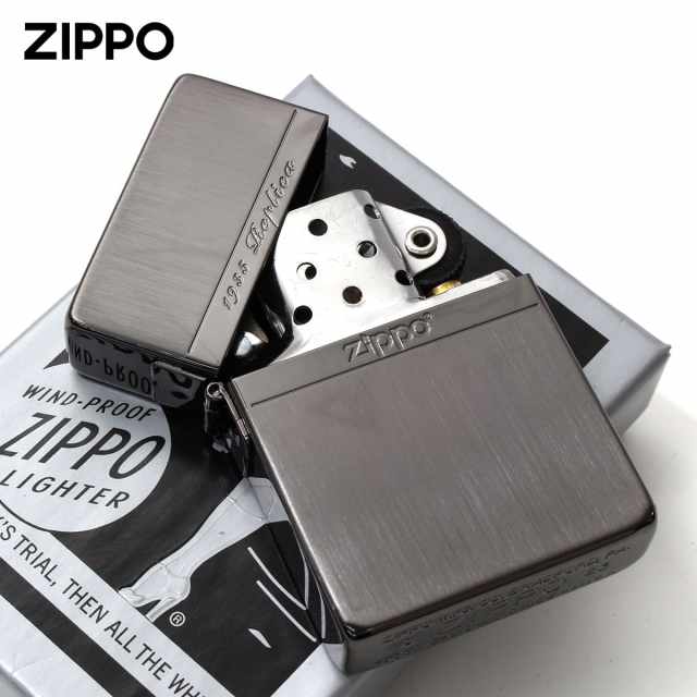 Zippo ジッポー 1935レプリカ ミラーライン ブラックニッケル サテーナ