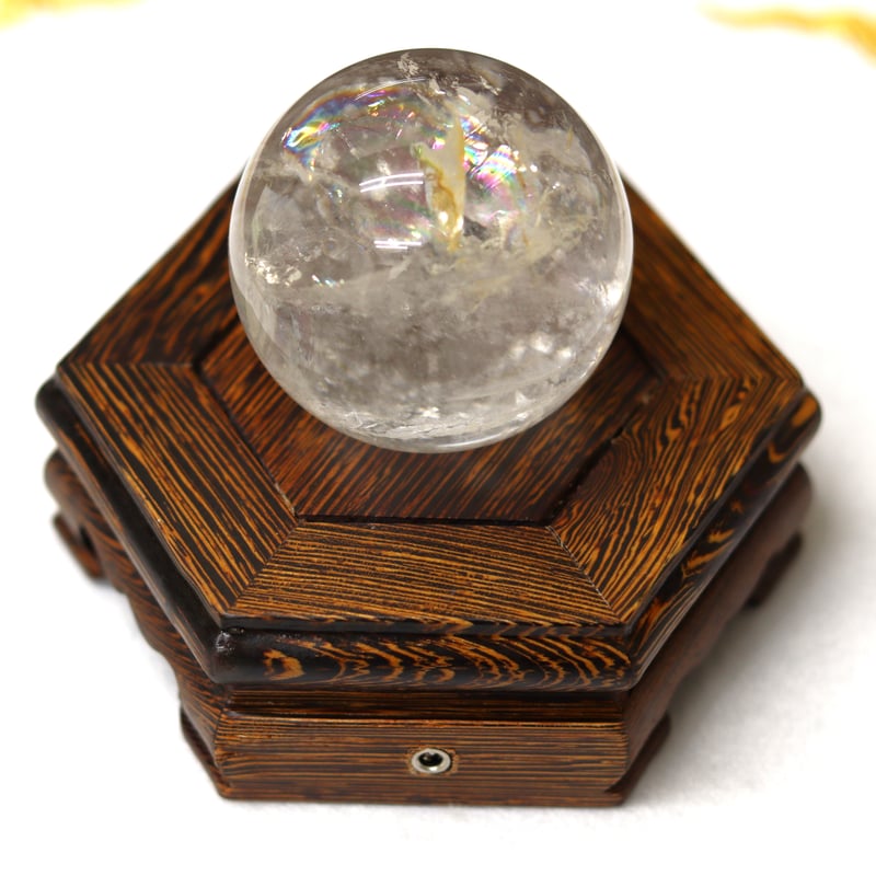 水晶 台座 ディスプレイ 木製 LEDライト dz-05 | Happy Soaping