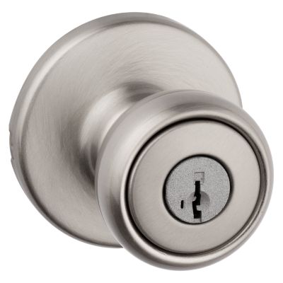 Satin Nickel Tylo Knob - Keyed - with Pin & Tumbler | Kwikset