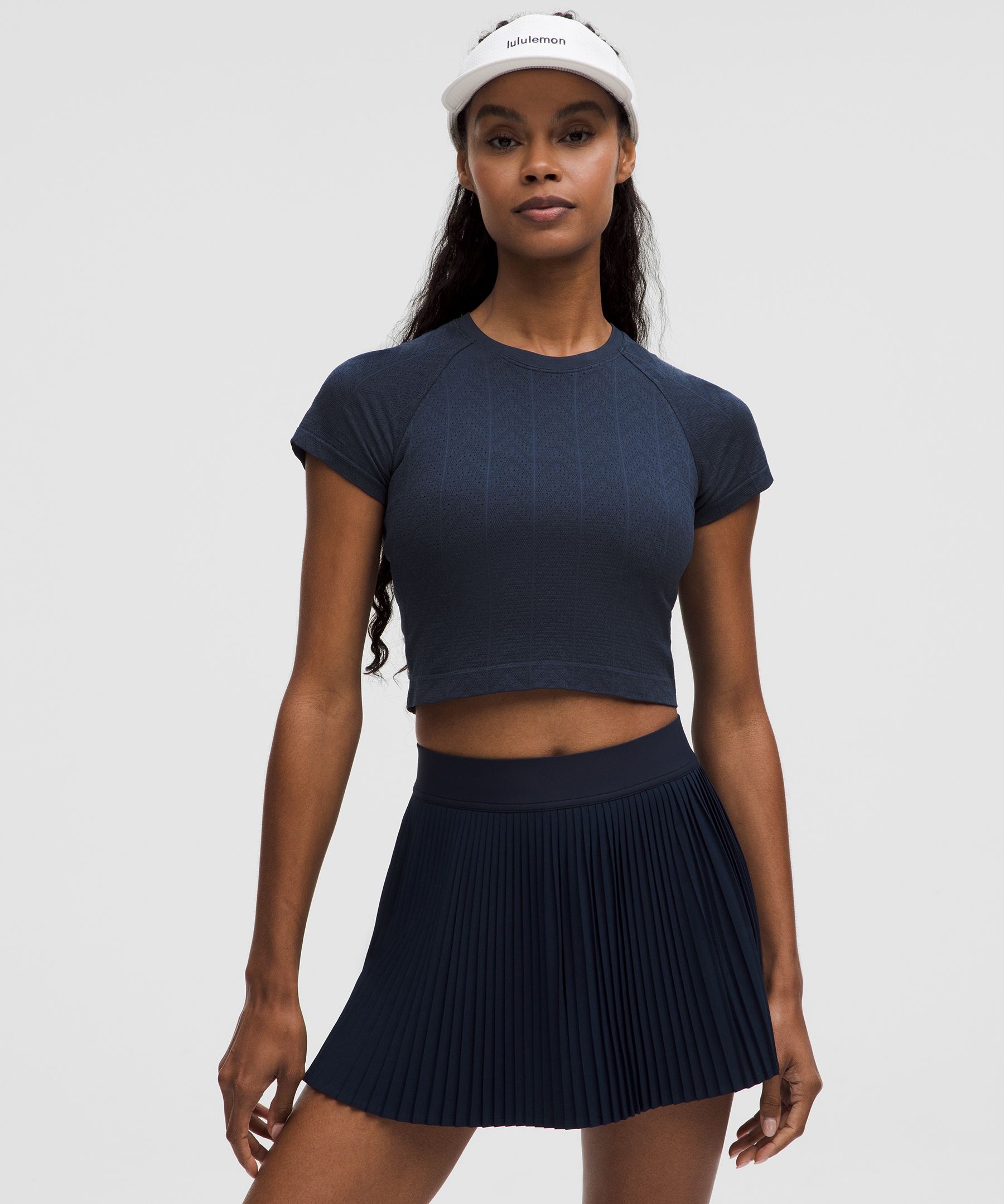 Lululemon athletica Swiftly Pointelle Cropped Short-Sleeve Shirt