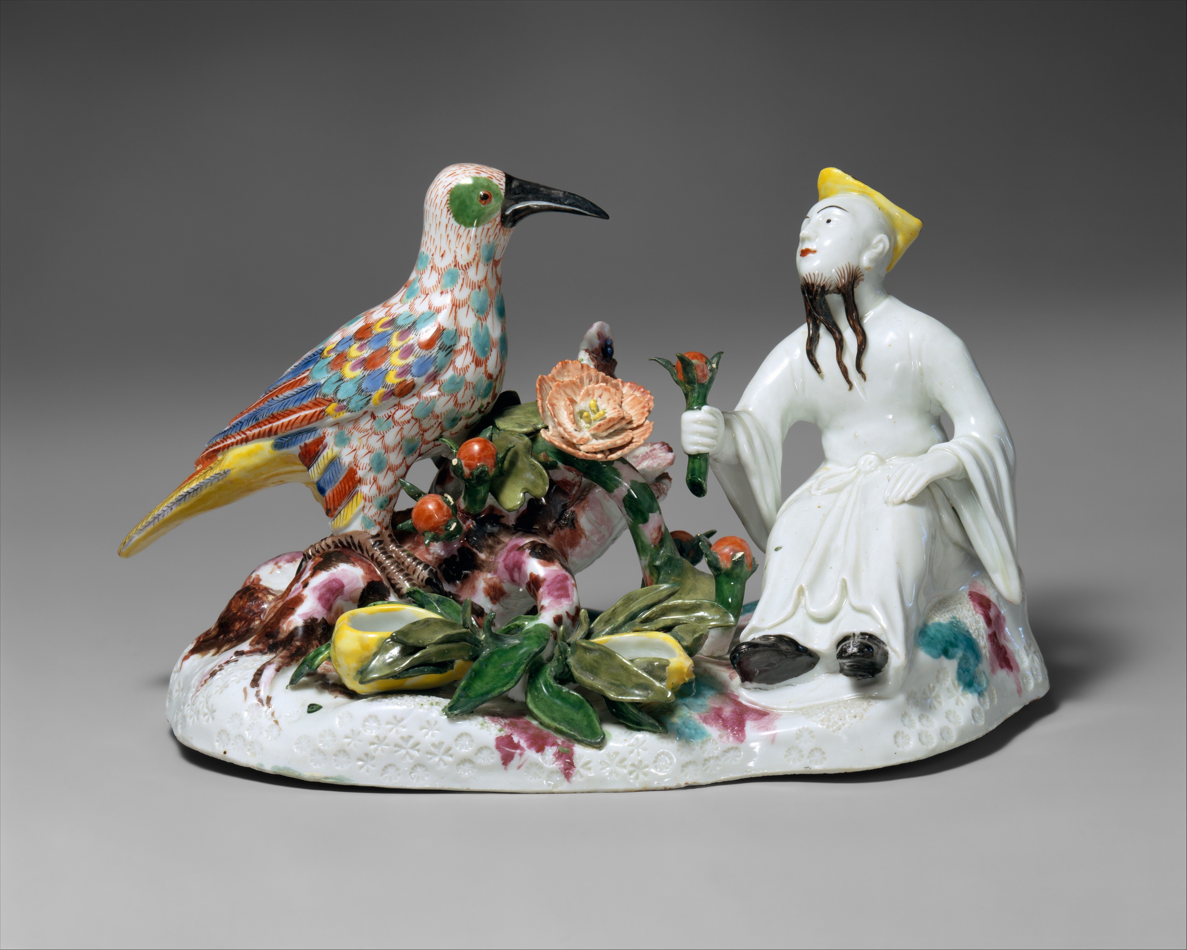 Meissen Manufactory - Chinese man with a bird - German, Meissen