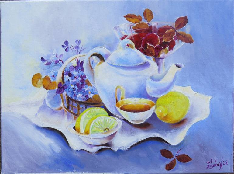 Cup of tea Painting by Julia Zisman | Saatchi Art Austria