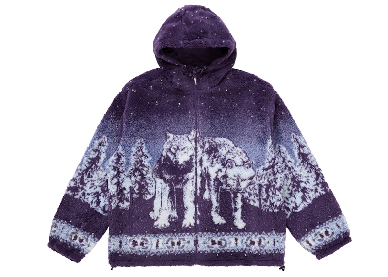 Supreme b.b. Simon Reversible Hooded Fleece Jacket Purple Men's