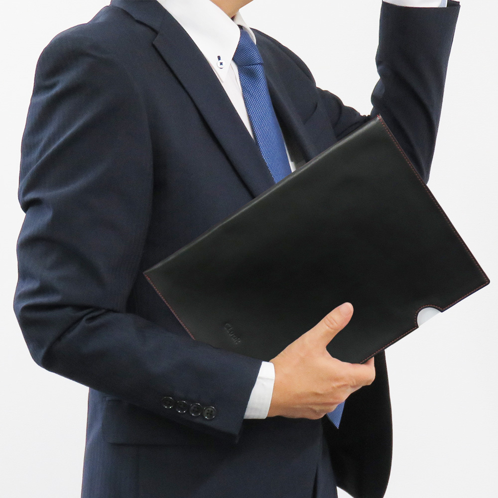 名入れ可】本革 ドキュメントファイル A4サイズ クリアホルダーカバー