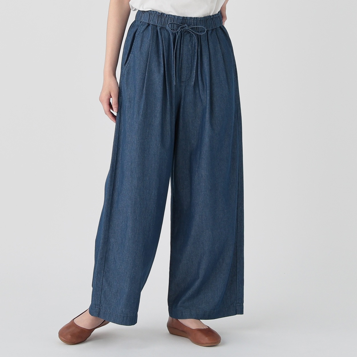 デニム2タックワイドパンツ レディス SELF+SERVICE(セルフ＋サービス