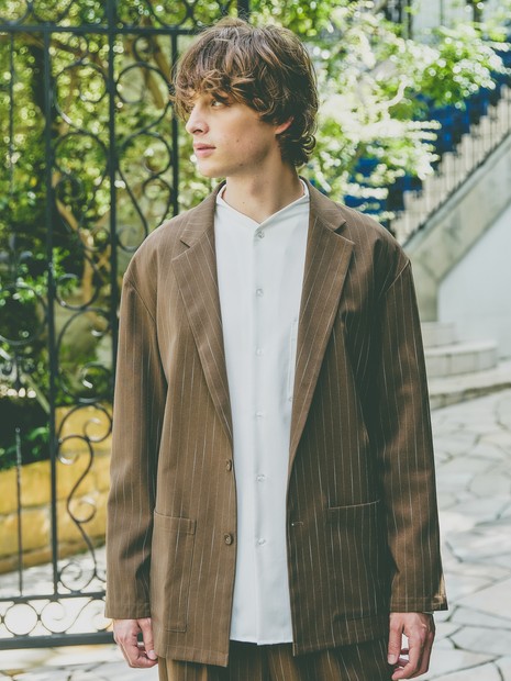 セットアップ対応】ストライプ ジャケット / セミオーバーサイズ