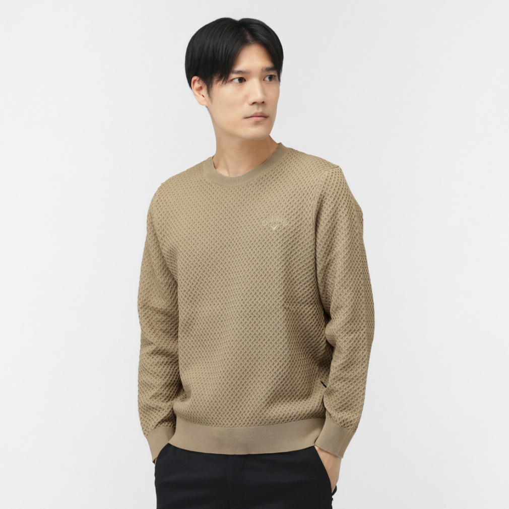 キャロウェイ ゴルフウェア 長袖セーター 秋 冬 リンクス編クルー