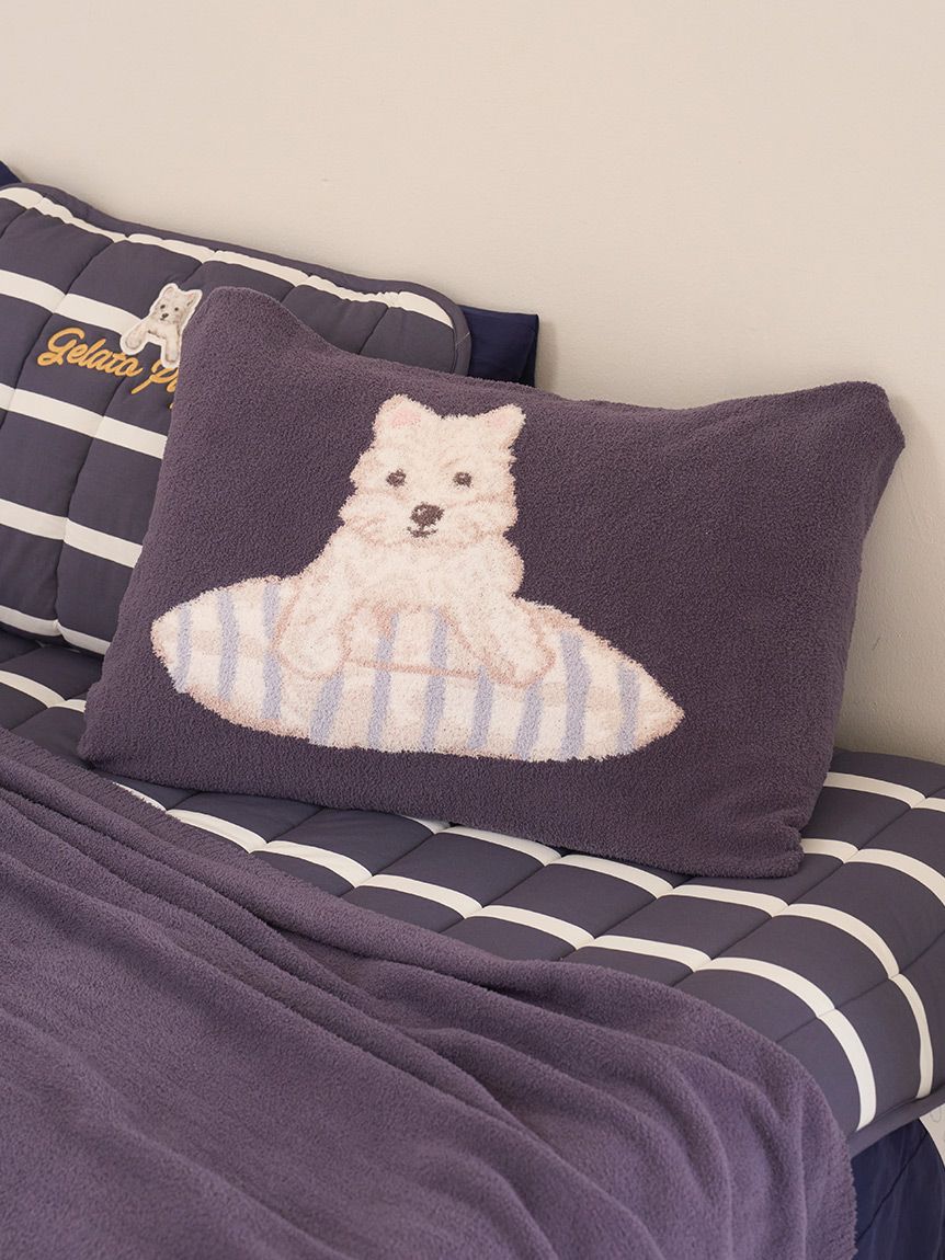 Sleep】【UNISEX】エアリーモコプレイフルDOGジャガードピローケース