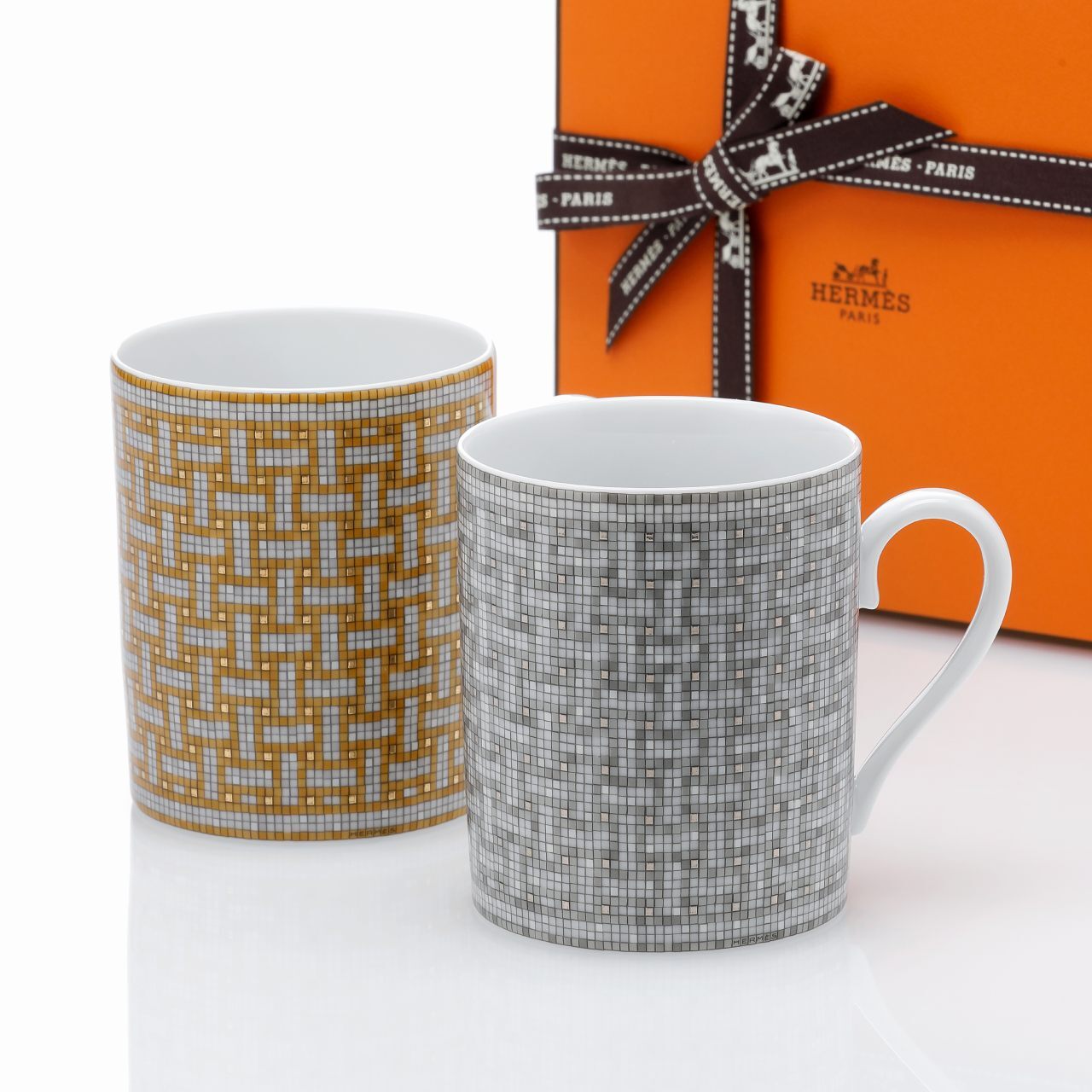HERMES エルメス モザイク24 ヴァンキャトル マグカップ ゴールド
