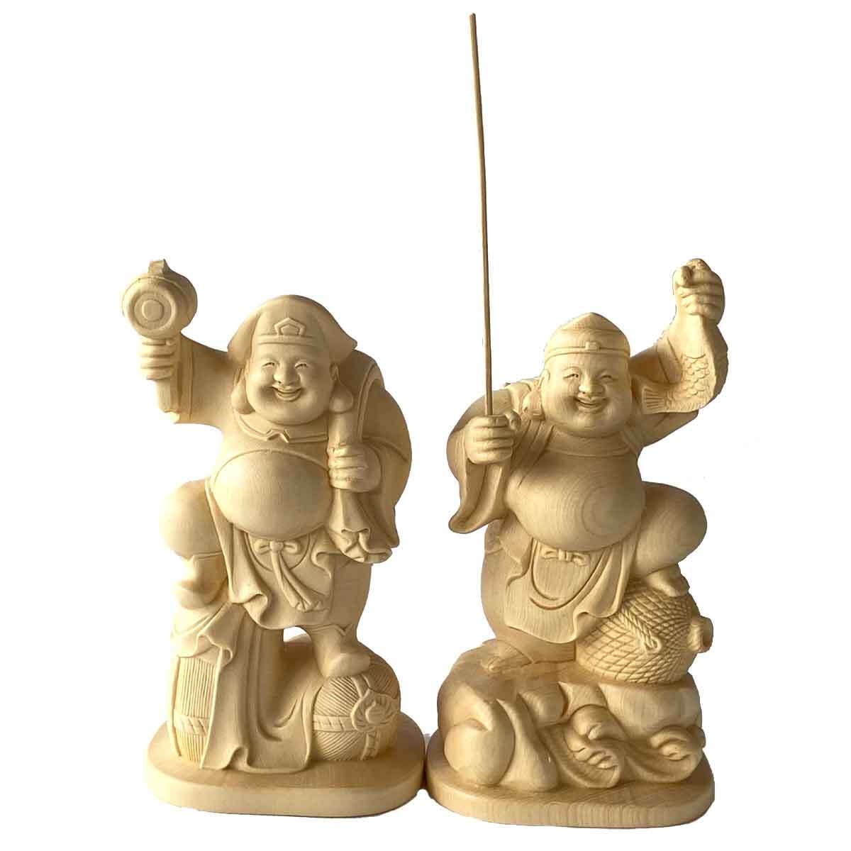 大黒天 大黒様 恵比寿様 恵比寿天 15cm 商売繁盛 神棚 七福神 金運