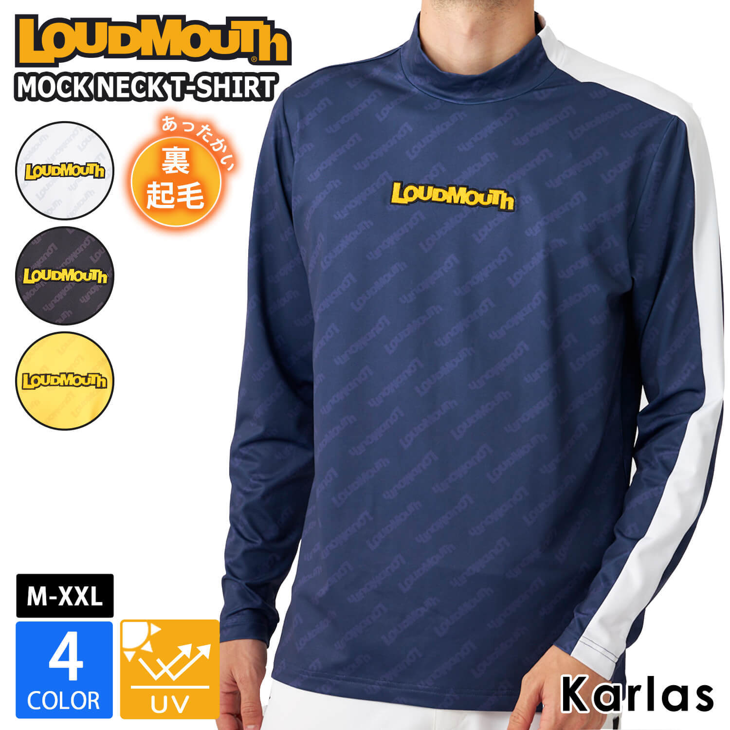LOUDMOUTH ラウドマウス メンズ モックネックシャツ ゴルフウェア