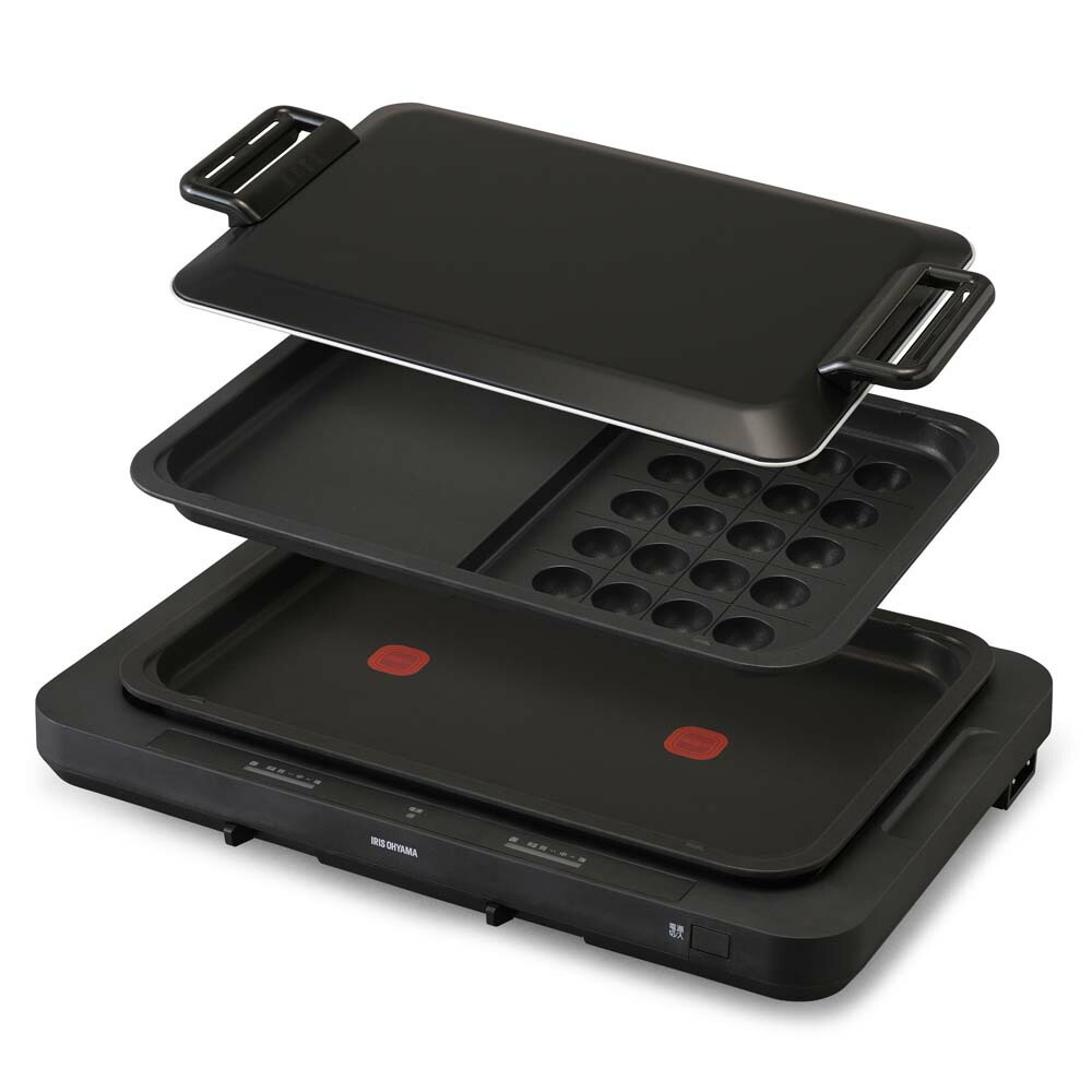 左右温調ホットプレート2枚 WHPK-022-B ブラック 送料無料 ホット