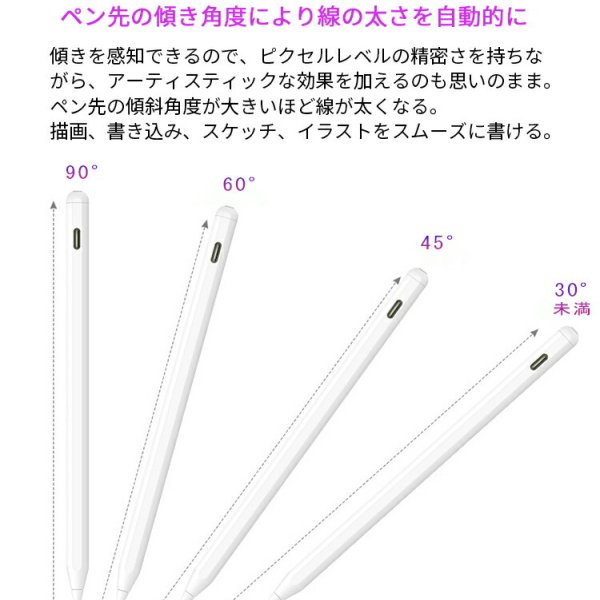 ワイヤレス充電+Type-C急速充電】タッチペン iPad ペンシル スタイラス