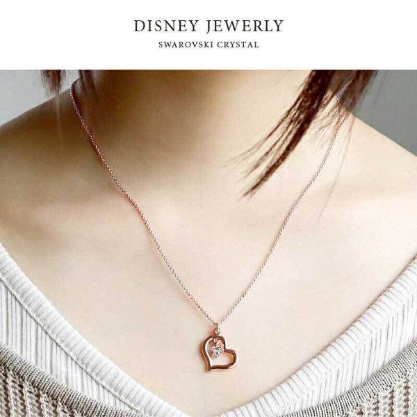 アクセ箱付】ディズニーネックレス スワロフスキー 24金仕上げ 金属