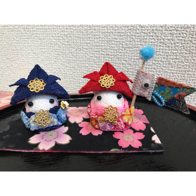 訳あり つまみ細工 ちりめん細工 五月人形 雛人形 の2way⑤の通販 by