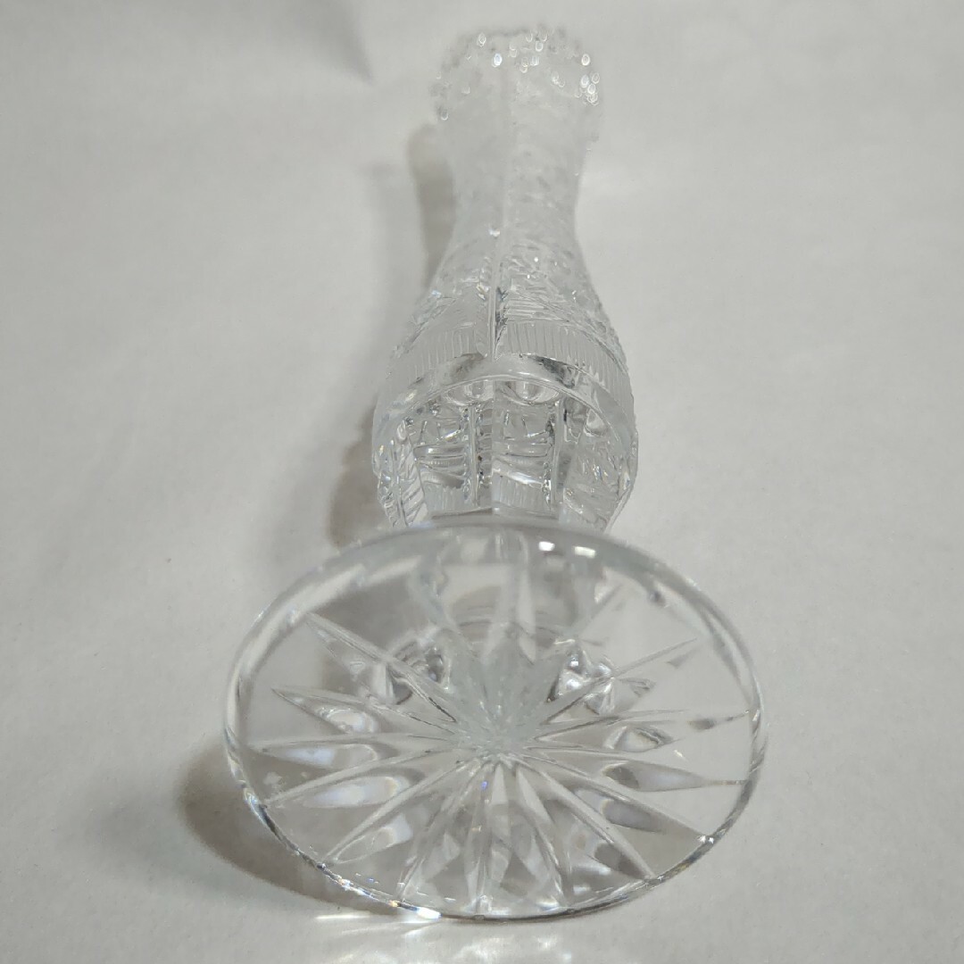 ボヘミアンガラス 500PK 一輪挿し クリア カットグラス 美品の通販 by