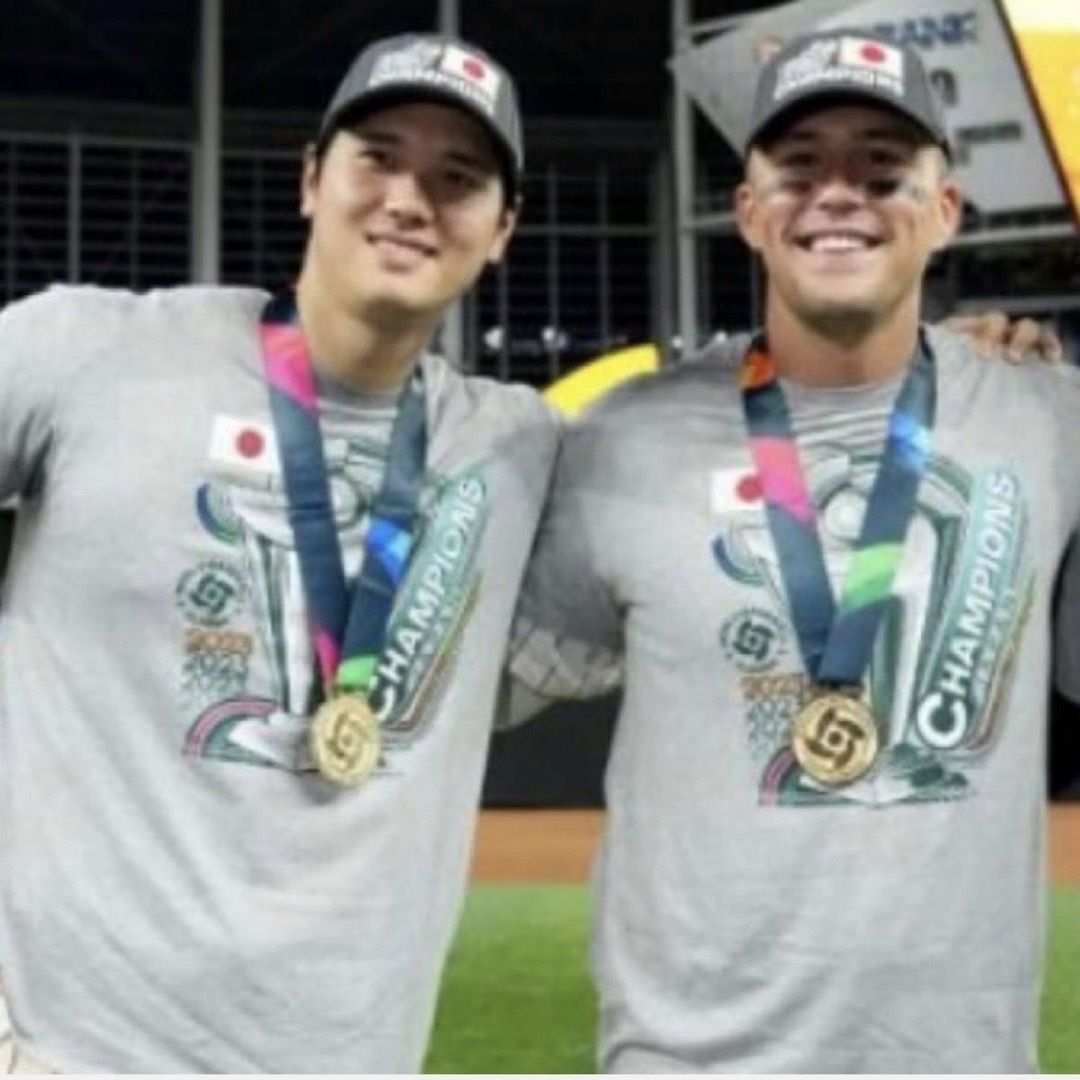 大谷翔平＆ラーズ・ヌートバー ペッパーミルTシャツ NAVY Lサイズ WBC