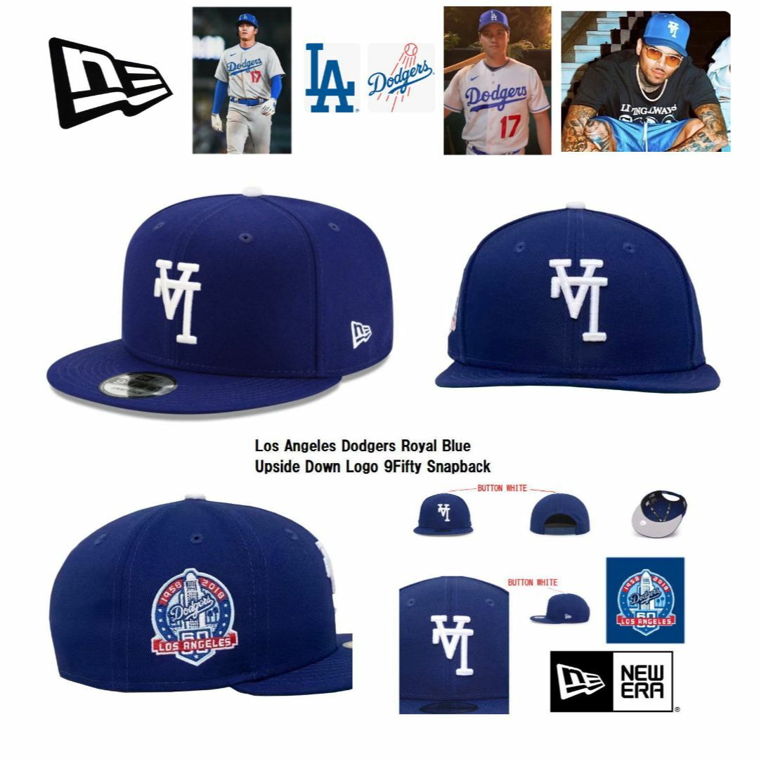 NEW ERA - 新品 海外限定 LA 反転 UPSIDE DOWN ドジャースブルーOTC950