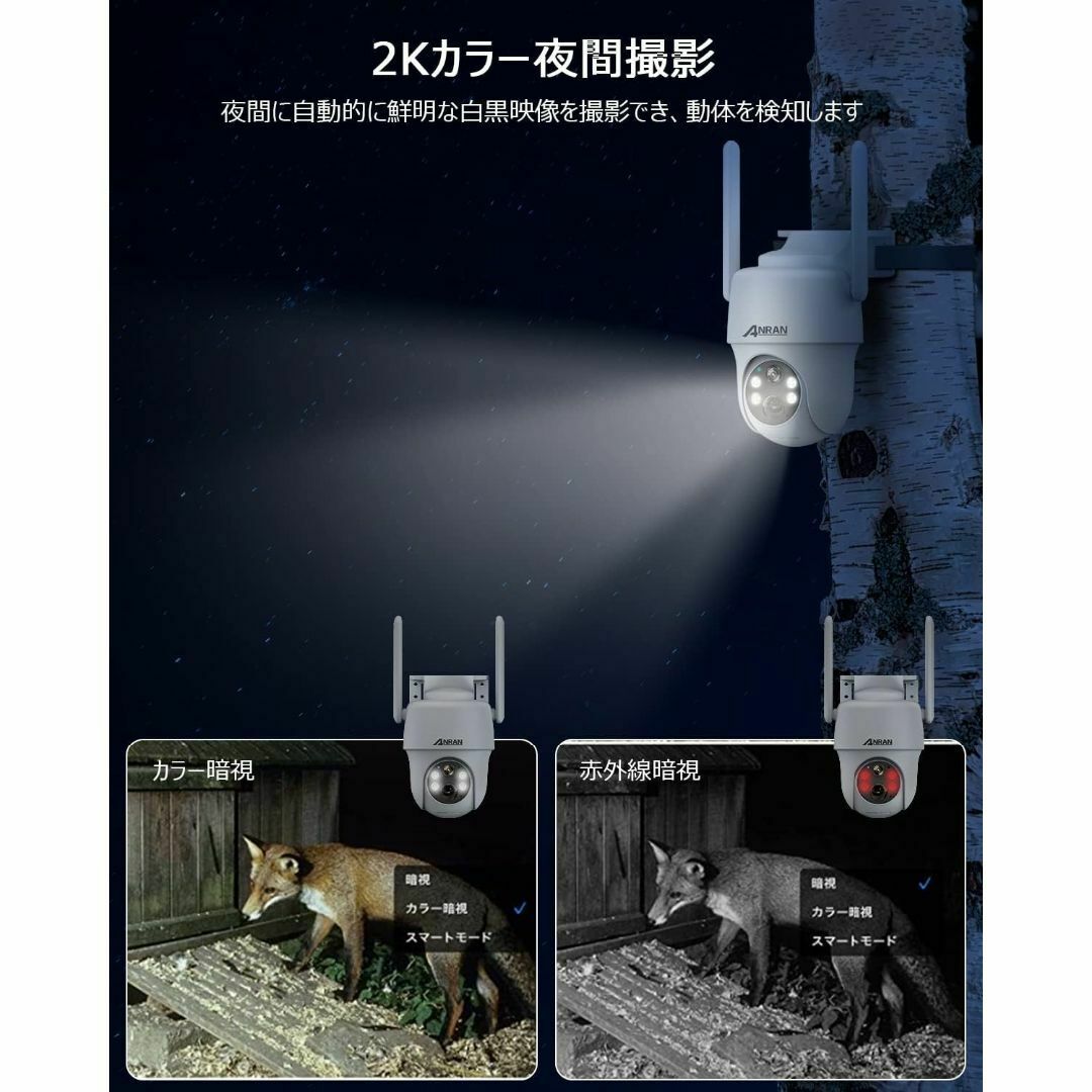 新品 【最新4G防犯カメラ・wifi不要・SIM/SDカード内蔵】ANRAN4gの通販