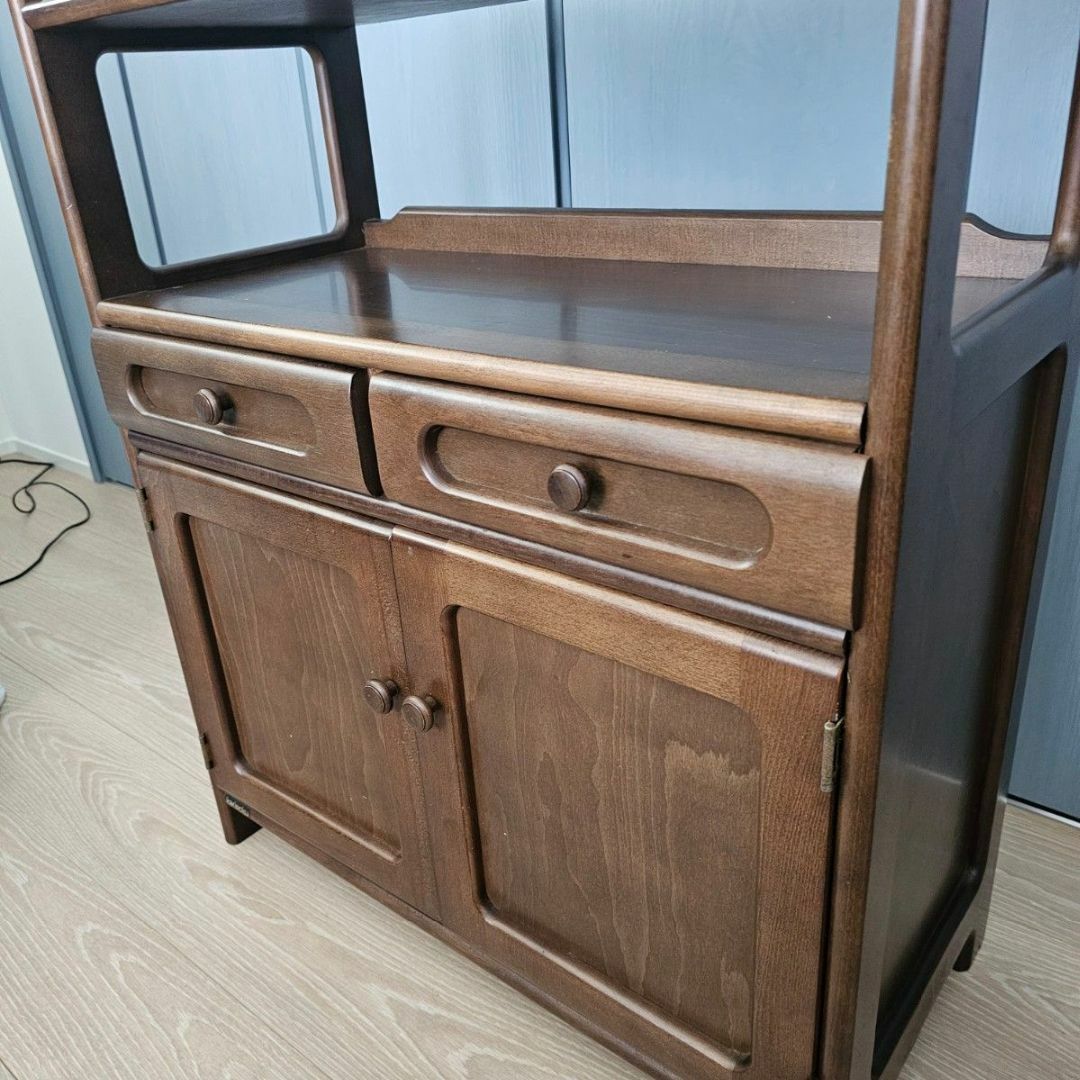 カリモク】Karman ヴィンテージ木製電話台 引き出し付き カリモク