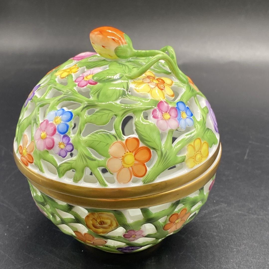 Herend - 箱付き ヘレンド ファンタジー ボンボニエール 透かし小物