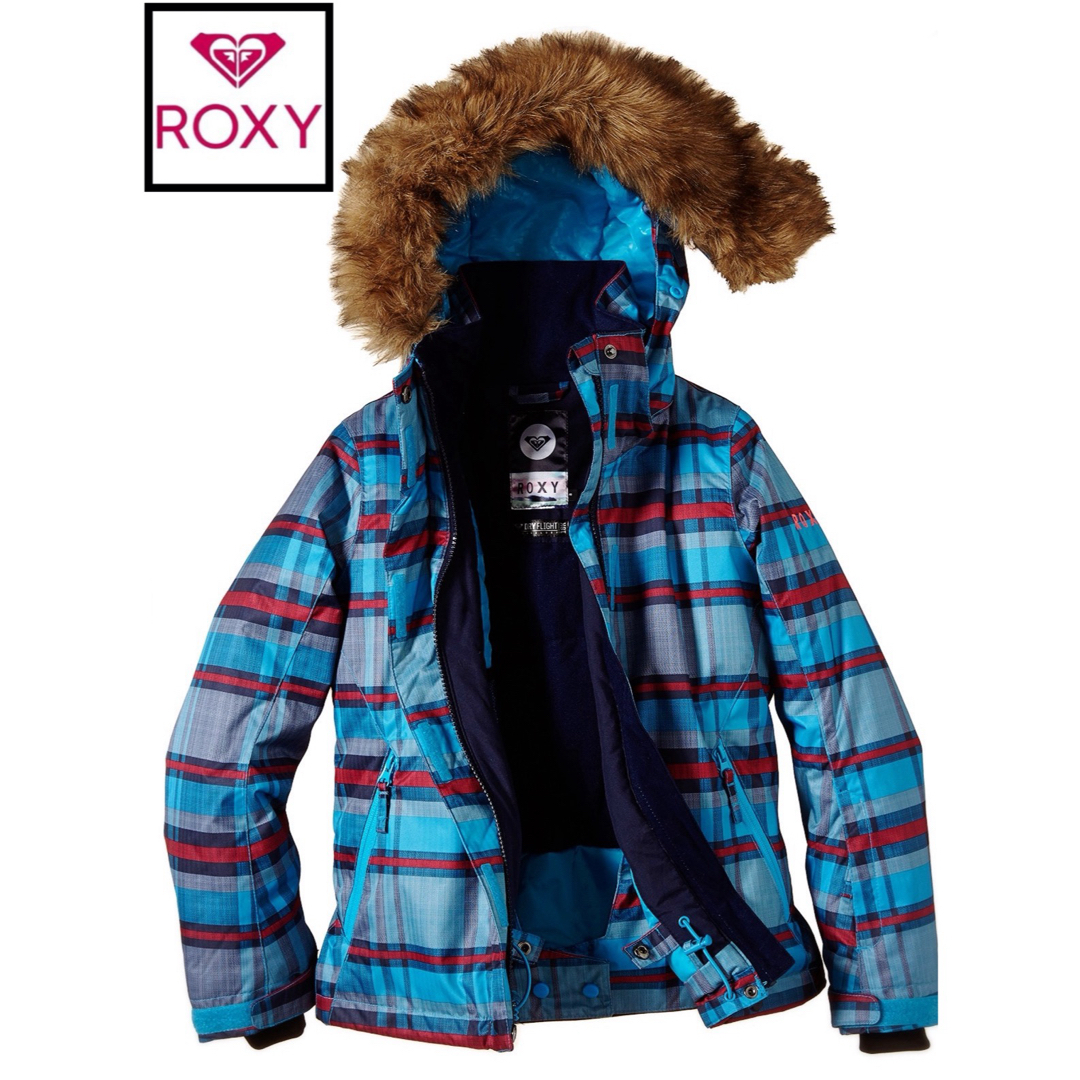 Roxy - ROXY キッズ 男女兼用 チェック柄 スキーウェア ジャケット