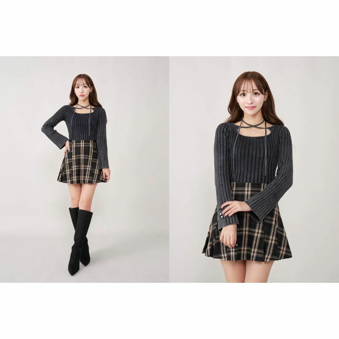 Darich - ダーリッチ darich クロスデザインニットトップス BLKの通販