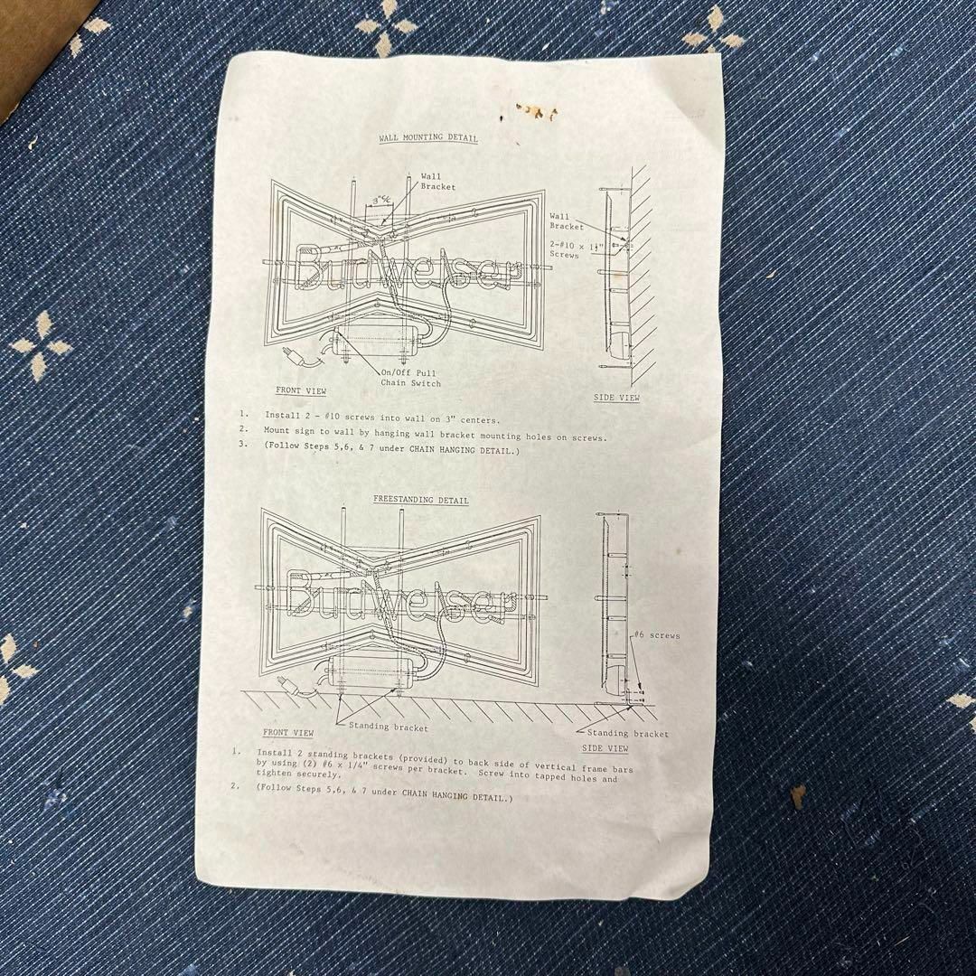 新品 希少 バドワイザー ヴィンテージ ネオンサイン 看板 ネオン管の